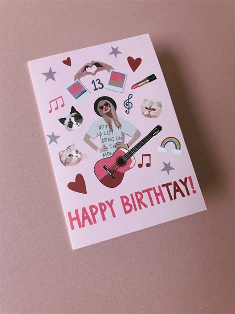 Taylor Swift Birthday A6 Greeting Card Happy Birthday Best Etsy