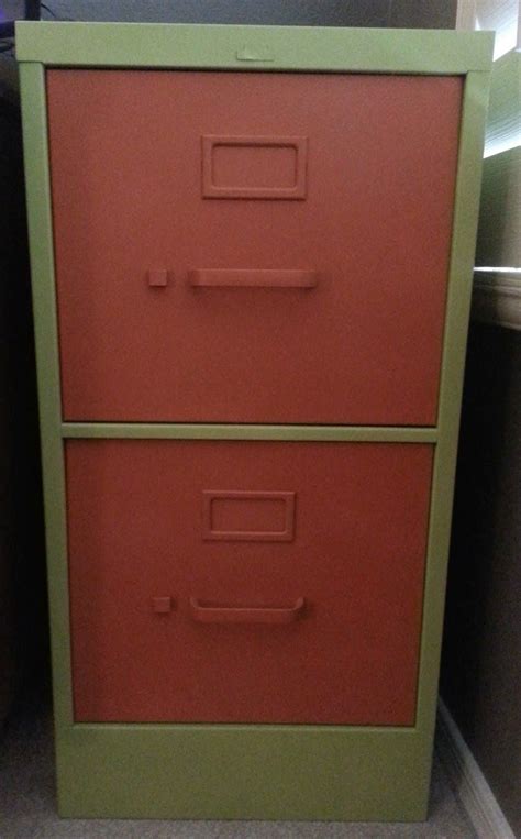 Obviously you will need 1 metal file cabinet, a clean cloth or drop cloth, a metal primer, and spray paint in what ever color you. Filing Cabinet Make-over | Filing cabinet, File cabinet redo
