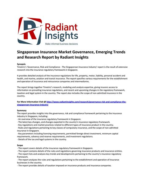 We did not find results for: Singaporean Insurance Market Risk and Compliance, Trends and Research Report by Radiant Insights ...