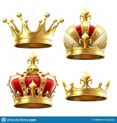 Realistic Gold Crown Crowning Headdress For King And Queen Royal