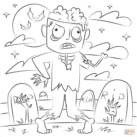 Zombie Coloring Page Free Printable Coloring Pages