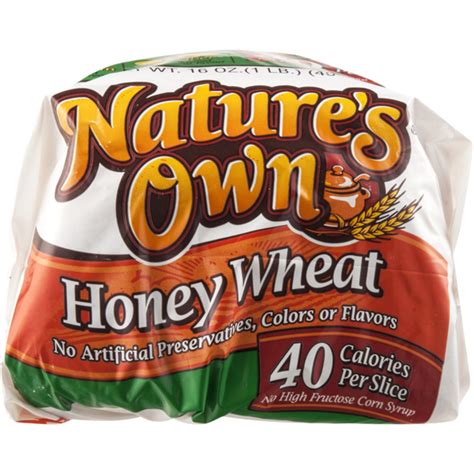Natures Own Life 40 Calorie Honey Wheat Enriched Bread