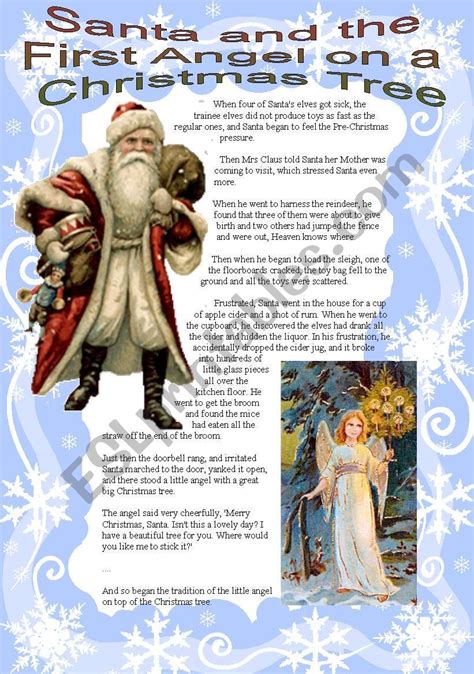 Santa And The Christmas Angel Esl Worksheet By Vickiii
