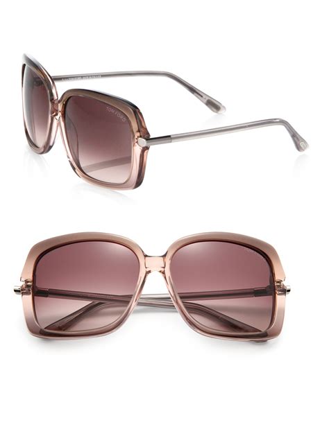 Tom Ford Paloma Oversized Square Sunglasses In Pink Pink Brown Lyst