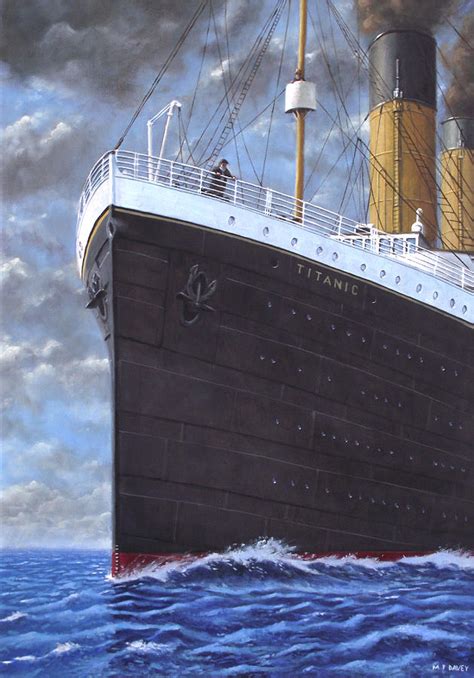 Titanic At Sea Full Speed Ahead Painting By Martin Davey Fine Art America