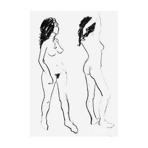 Double Nude Drawing By Joanne Claxton Fine Art America
