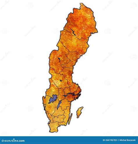 map of swedish counties stock illustration illustration of geography 266196783