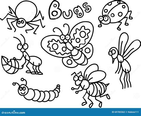 Bugs Coloring Page Stock Illustration Illustration Of Coloring 69785562