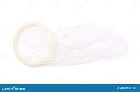 Unrolled Latex Condom Stock Image Image Of Studio Sexual 69286655