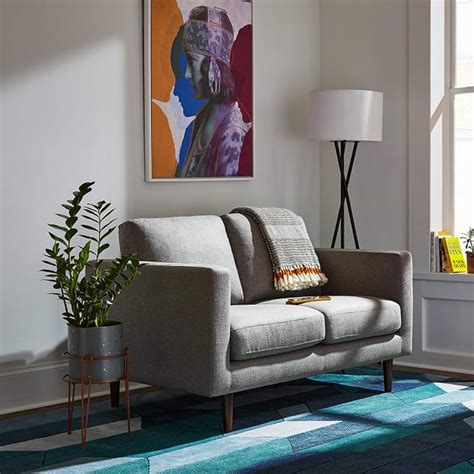 Rivet Revolve Mid Century Modern Loveseat Sofa Couch Best Furniture