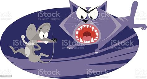 Cat Catches Mouse Stock Illustration Download Image Now Domestic
