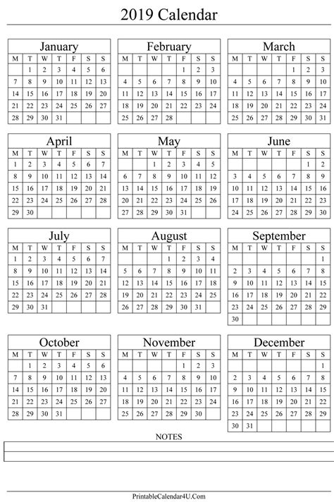 10 Year Calendar Template