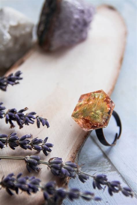 Check spelling or type a new query. Square dried flower resin ring, natural square plant ring ...