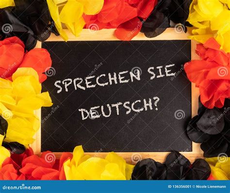 Blackboard With German Colors And German Text Sprechen Sie Deutsch In