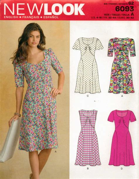 From Uk Sewing Pattern Dress 4 16 6093 Dress Sewing Patterns