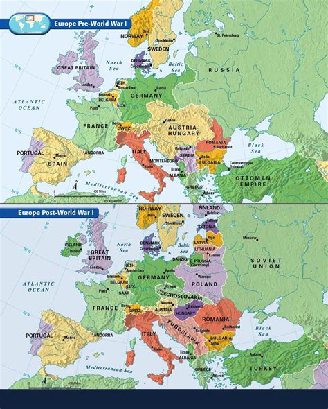 Europe Before And After The Great War Of 1914 1918 Maps Pinterest