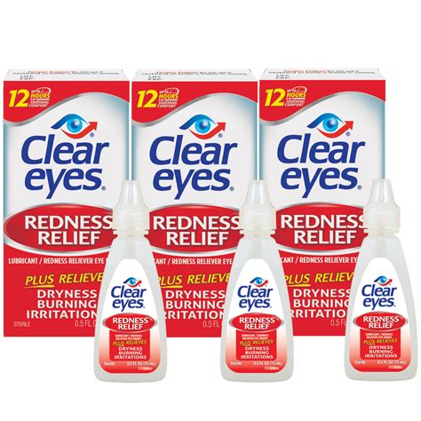 Clear Eyes Redness Relief Eye Drops 05 Fl Oz 3 Pack