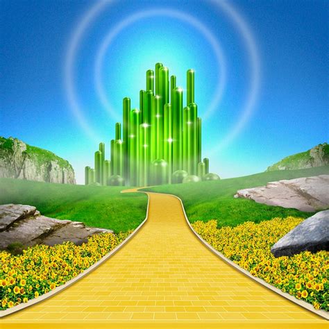 Wizard Of Oz Emerald City Yellow Brick Road Photo Backdrop Etsy