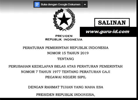 Tahun lalu, gaji pns mengalami kenaikan. PP No 15 Tahun 2019 Tentang Gaji Pokok PNS Terbaru - Info ...