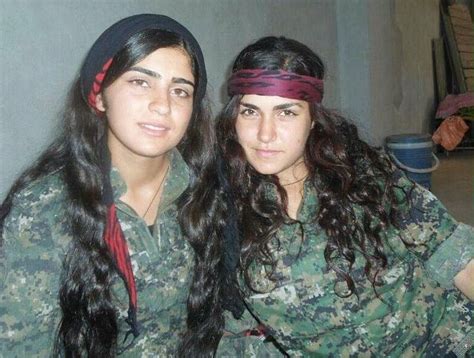 The Famous Kurdish Female YPG Fighter Ceylan Ozalp With A Comrade