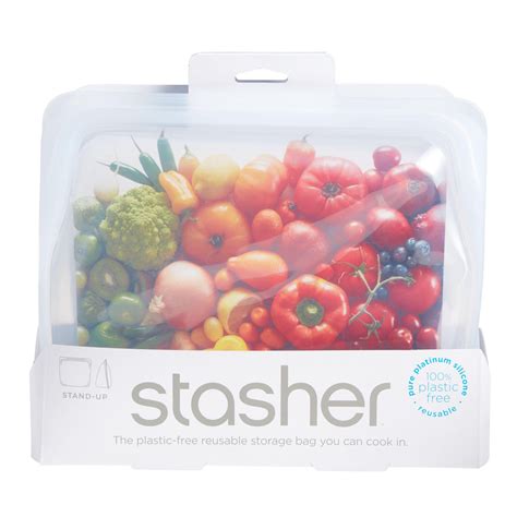 Stasher Clear Reusable Silicone Stand Up Storage Bag Mrorganic Store