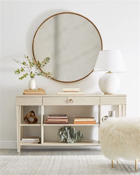 Love This Simple All White Entryway Look With A Tiered Console Table