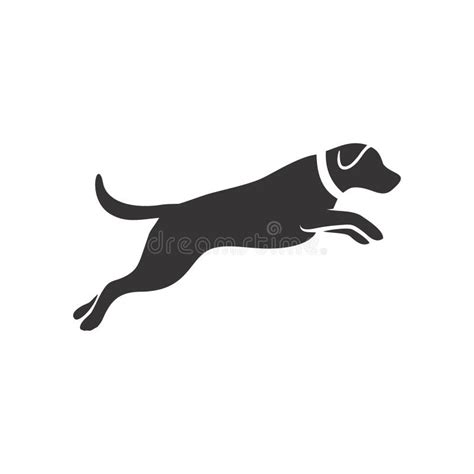 Silhouette Vector Of A Black And White Jumping Dog Stock Vector