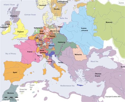 Euratlas Periodis Web Map Of Europe In Year 1600 Recurso Educativo