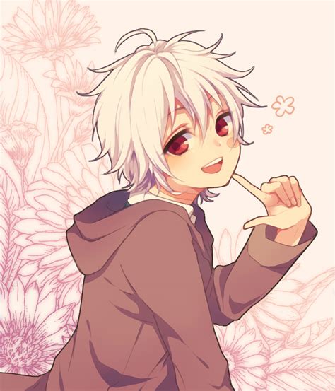 Anime Boy With White Hair Red Eyes