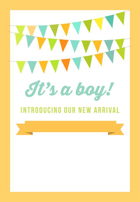 Hello Baby Boy Birth Announcement Template Free Greetings Island