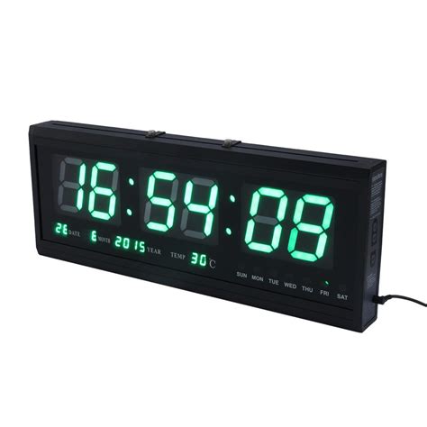Die zeit in türkei ist aktuell 2 stunden vor der zeit in deutschland. LED Wanduhr Digital Uhr mit Jumbo-Uhrzeit, Temperatur- & Datums-Anzeige Uhr Grün | eBay