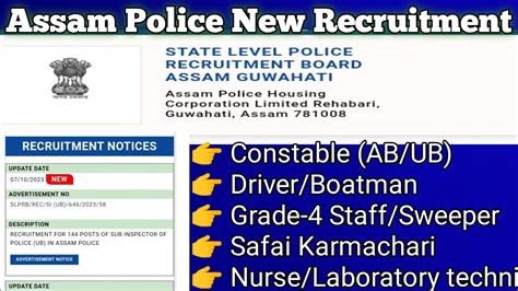 Assam Police New Vacancy Slprb Notice Assam Police My Xxx Hot Girl