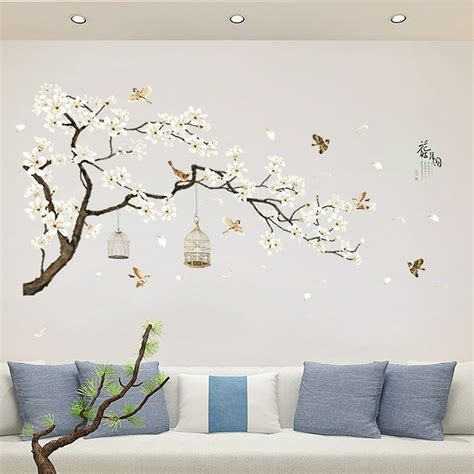 Cherry Tree Wall Stickers White Blossom Tree Branch Wall Art Stickers