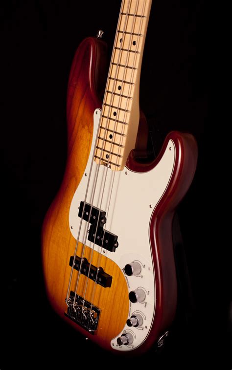 Fender Precision Bass American Elite Ash Tobacco Sunburst - Gitarren Total