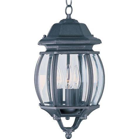 An Outdoor Hanging Lantern With Three Lights