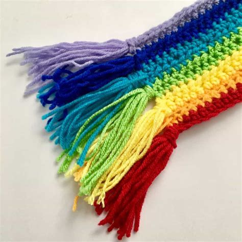 Rainbow Crochet Scarf Tutorial Make This Rainbow Scarf With Seven