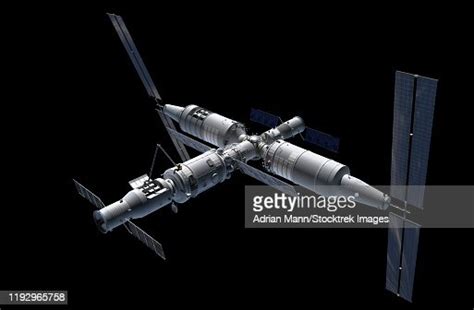 Artists Concept Of The Chinese Space Station Tiangon3 In Orbit High Res