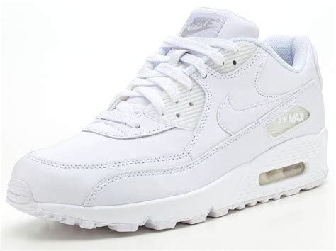 Nike Air Max 90 Leather White Trainers 302519 113 Ebay