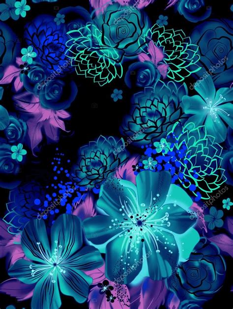 Seamless Texture With Blue Flowers — Stock Photo © Allween 60750355