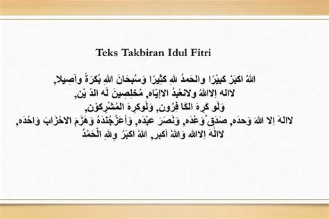Teks Takbiran Idul Fitri 2023 Lengkap Tulisan Arab Latin Dan Artinya