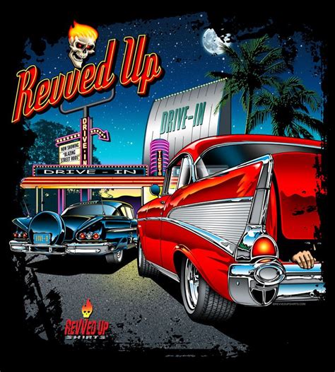 Revvedupshirts Drive In Poster Car Prints Car Painting Art Cars