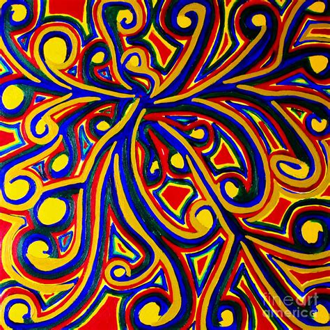 1960s Paisley Painting By Eunice Broderick