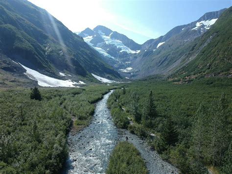 Byron Glacier Chugach National Forest Bear Girdwood Alaska Usa R