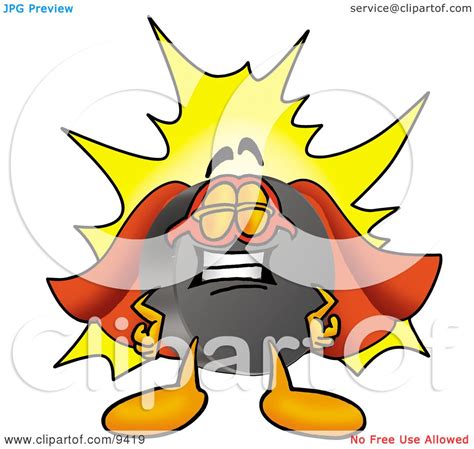 Clipart Picture Of A Hockey Puck Mascot Cartoon Character