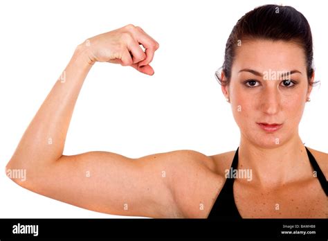 Fitness Girl Showing Her Biceps Stock Photo Alamy