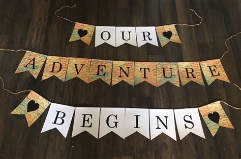 Our Adventure Begins Banner Our Adventure Begins Sign Etsy