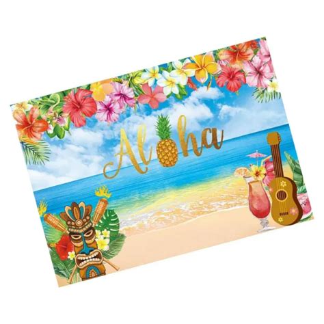 ALLENJOY 7X5FT SUMMER Aloha Luau Party Backdrop For Tropical Hawaiian
