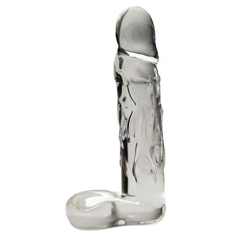 realistic 8 5 in glass dildo with base clear