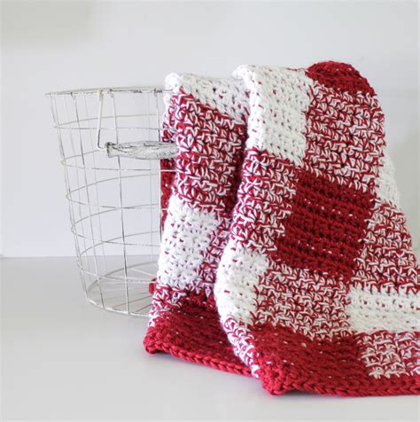 Crochet Red Gingham Blanket Daisy Farm Crafts