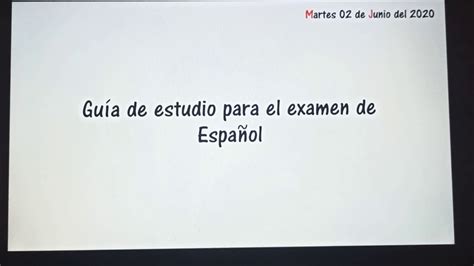 Guía De Estudios Español Youtube